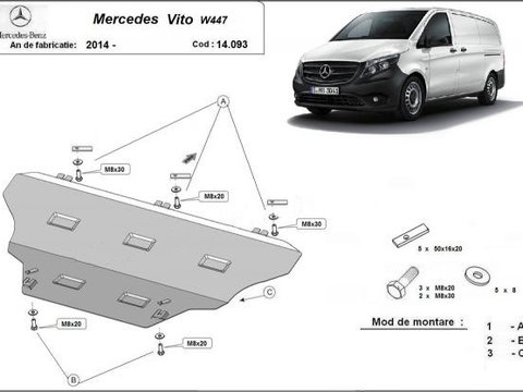 Scut motor metalic Mercedes Vito W447 1.6Diesel, 2x4 2014-prezent