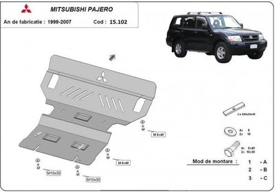 Scut motor metalic Mitsubishi Pajero 3 (V60, V70) 