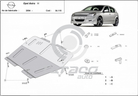 Scut motor metalic Opel Astra H 1997-2009