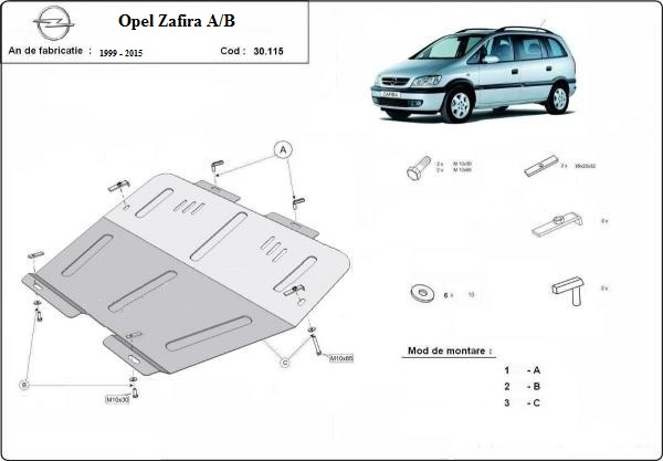 Scut motor metalic Opel Zafira A/B 1999-2014