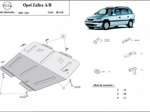 Scut motor metalic Opel Zafira A/B 1999-2014