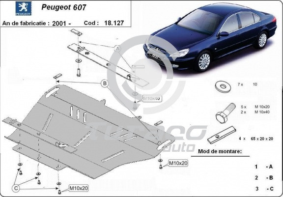 Scut motor metalic Peugeot 607 2000-2011