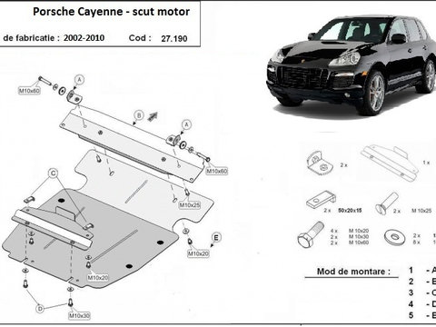 Scut motor metalic Porsche Cayenne 2002-2010