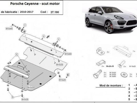 Scut motor metalic Porsche Cayenne 2010-2017