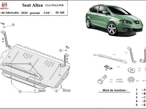 Scut motor metalic Seat Altea 1.2,1.4Tsi,1.6 tdi 2010-2015