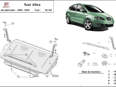 Scut motor metalic Seat Altea 1.9 PD TDI 2004-2010