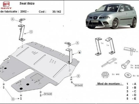 Scut motor metalic Seat Ibiza - Benzina 2002-2017