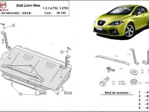 Scut motor metalic Seat Leon 1P 1.2, 1.4TSI, 1.6 TDI 2009-2012