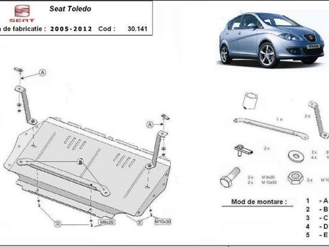 Scut motor metalic Seat Toledo III 2005-2012