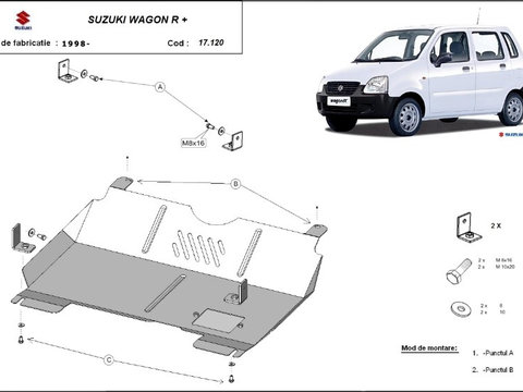Scut motor metalic Suzuki Wagon R+ 1998-prezent
