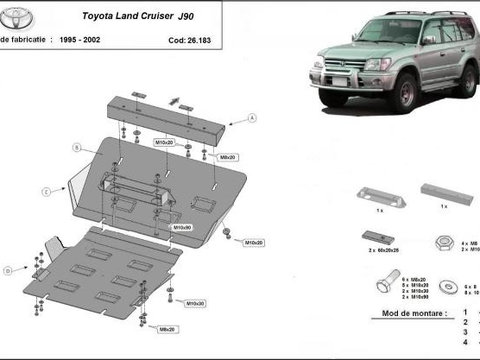 Scut motor metalic Toyota Land Cruiser J90 1996-2002