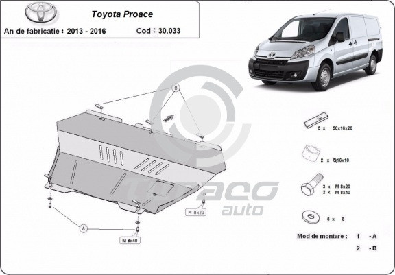 Scut motor metalic Toyota Proace 2007-2016