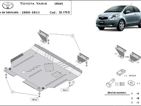 Scut motor metalic Toyota Yaris Diesel 2006-2011