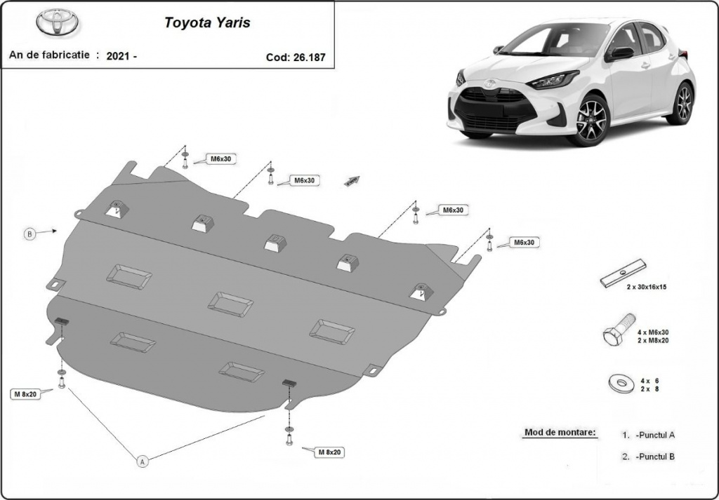 Scut motor metalic Toyota Yaris IV 2020-