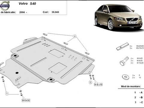 Scut motor metalic Volvo S40 2004-2012