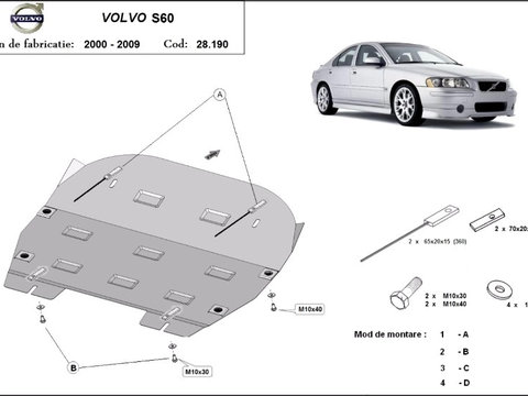 Scut motor metalic Volvo S60 2000-2010