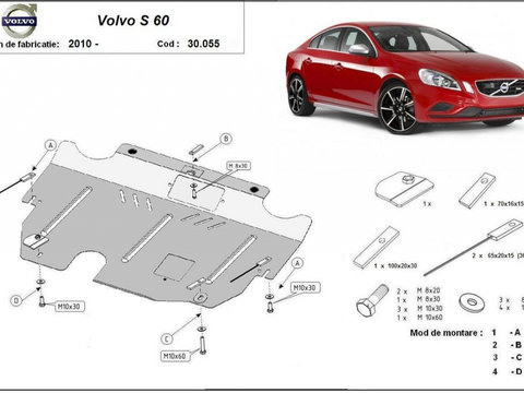 Scut motor metalic Volvo S60 2010-2018