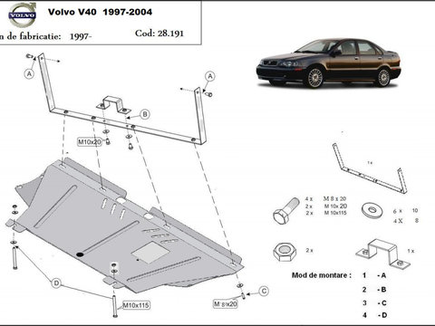 Scut motor metalic Volvo V40 1995-2004