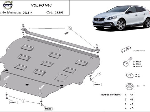 Scut motor metalic Volvo V40 2012-2019