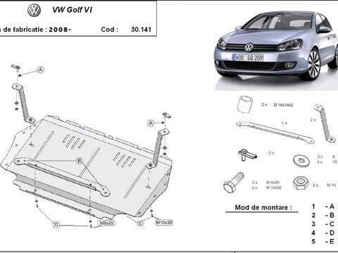 Scut motor metalic VW Golf 6 1.4i, 1.6i, 1.9 tdi, 2.0Tdi 2008-2013