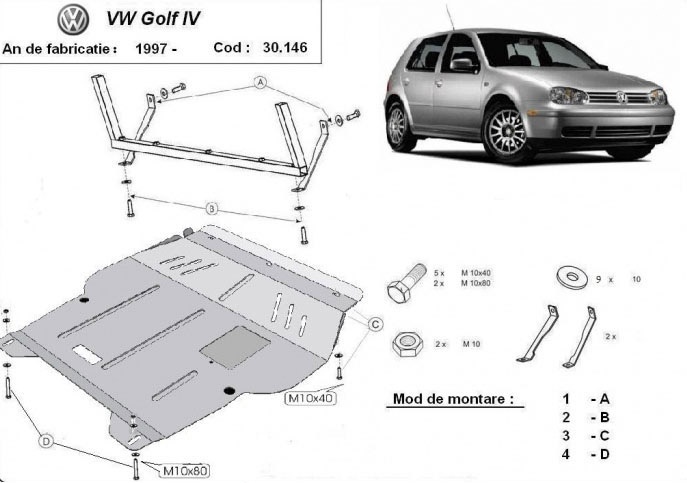 Scut motor metalic VW GOLF IV