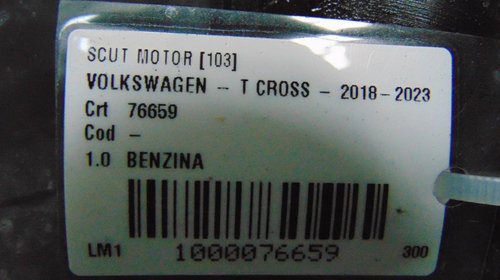 Scut motor Volkswagen T-Cross din 2022, 