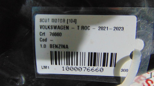 Scut motor Volkswagen T-Roc din 2021, 1.