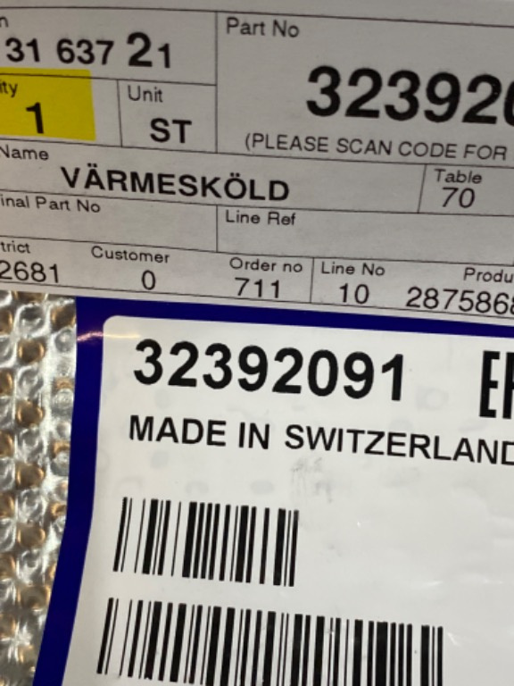 Scut termic, spate, Volvo s90 Hybrid 201