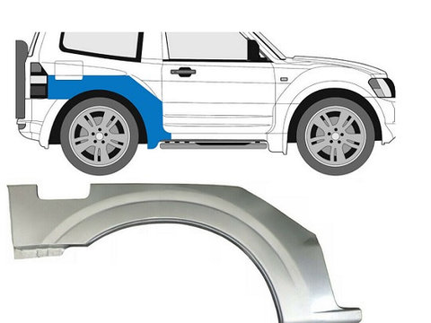 Segment reparatie aripa spate Mitsubishi Pajero (V60/V70), 01.2003-08.2006, Mitsubishi Pajero/Montero (V60/V70), 04.2000-12.2002, Spate, Dreapta, Aftermarket