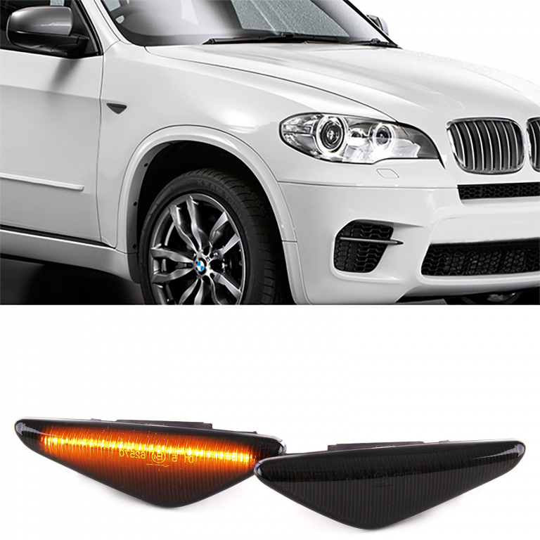 Semnale aripa BMW X5 E70 X6 E71 E72 X3 F25 Negru Fumuriu LED Dynamic