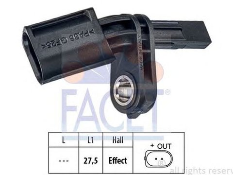 Senzor ABS roata AUDI TT Roadster 8J9 FACET FA 21.0006