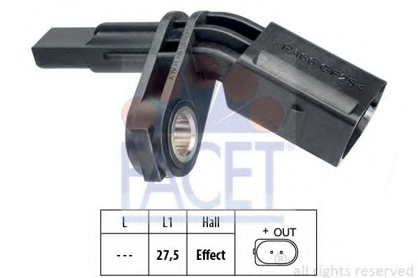 Senzor ABS SKODA OCTAVIA 1 (1U2) (1996 - 2010) FACET 21.0007