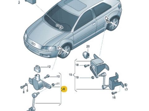 Senzor autoleveling faruri xenon Audi A3 8P 1K0941274C ⭐⭐⭐⭐⭐