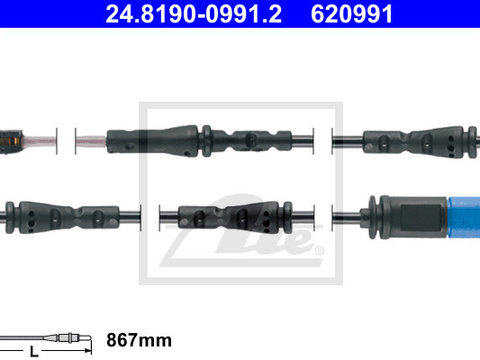 Senzor de avertizare uzura placute de frana 24 8190-0991 2 ATE pentru Bmw Seria 5 Bmw Seria 6