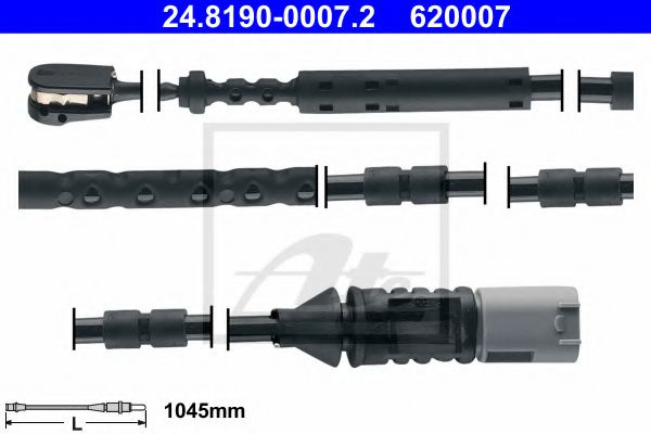 Senzor de avertizare,uzura placute de frana BMW 2 cupe (F22, F87) (2013 - 2016) ATE 24.8190-0007.2