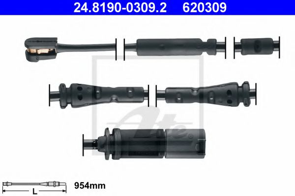 Senzor de avertizare,uzura placute de frana BMW X4 (F26) (2014 - 2016) ATE 24.8190-0309.2