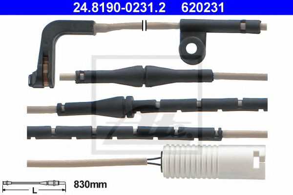 Senzor de avertizare,uzura placute de frana BMW Seria 7 (E65, E66, E67) (2001 - 2009) ATE 24.8190-0231.2