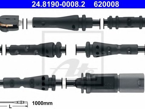 Senzor de avertizare,uzura placute de frana BMW Seria 5 (F10, F18) (2009 - 2016) ATE 24.8190-0008.2 piesa NOUA