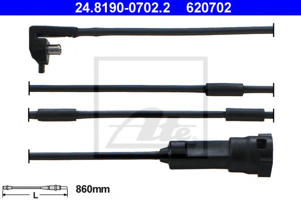 Senzor de avertizare,uzura placute de frana OPEL OMEGA A combi (66_, 67_) (1986 - 1994) ATE 24.8190-0702.2