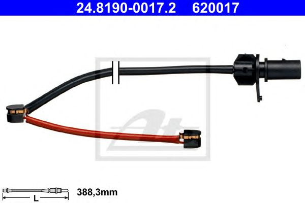 Senzor de avertizare uzura placute de frana punte fata AUDI A4/A5/R8 4,2-5,2 QUATTRO 06-15 388,3 MM - Cod intern: W20297147 - LIVRARE DIN STOC in 24 ore!!!