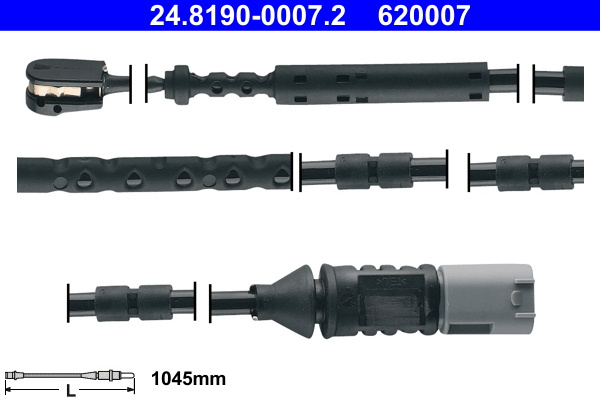 Senzor de avertizare,uzura placute de frana puntea spate (24.8190-0007.2 24819000072 ATE) BMW 1|2|3|4
