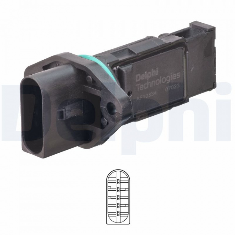 Senzor debit aer DELPHI AF10334-12B1 la masina VW GOLF IV (1J1) 1997 1998 1999 2000 2001 2002 2003 2004 2005