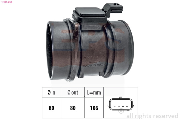 Senzor debit aer EPS 1.991.450 model VAUXHALL MOVANO Mk II (B) VAN (X62) 2010 2011 2012 2013 2014 2015 2016 2017