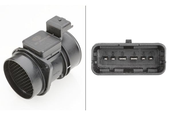 Senzor debit aer HELLA 8ET009142-001 pentru RENAULT MEGANE II Hatchback Van (KM0/2_) 2003 2004 2005 2006 2007 2008 2009