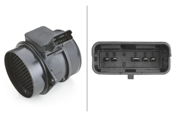Senzor debit aer HELLA 8ET009142-321 pentru CITROEN C8 Van (EA_, EB_) 2003 2004 2005 2006 2007 2008 2009