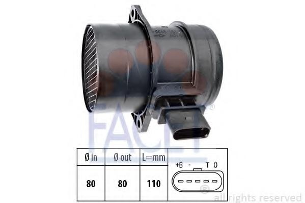 Senzor debit aer VW TOUAREG (7LA, 7L6, 7L7), AUDI A3 (8P1), VW MULTIVAN Mk V (7HM, 7HN, 7HF, 7EF, 7EM, 7EN) - FACET 10.1357