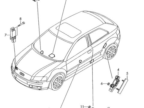 Senzor impact airbag Audi A4 B7 (8E)Berlina 2007 1.9 TDI OEM 8P0955557