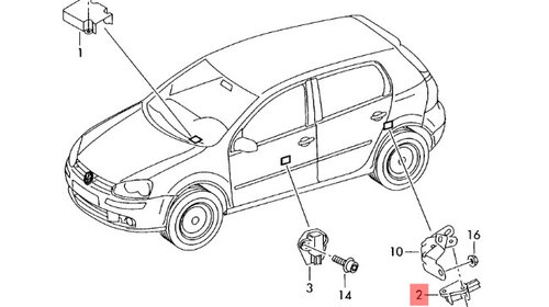 Senzor impact airbag ​Volkswagen Golf 