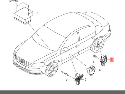 Senzor impact airbag Volkswagen Passat B7 (365) Variant 2011 2.0 TDI OEM 5N0959351B