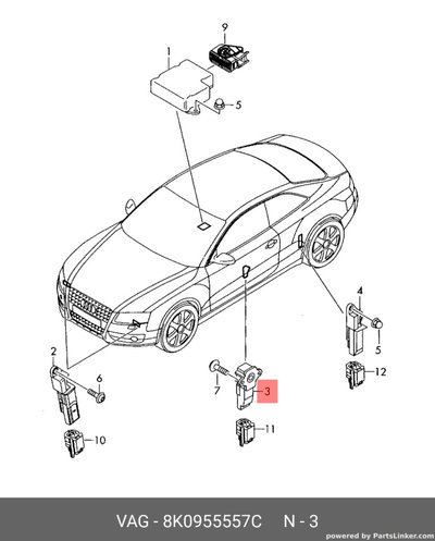 Senzor impact lateral fata Audi A4 B8 2.0 TDI CAG 
